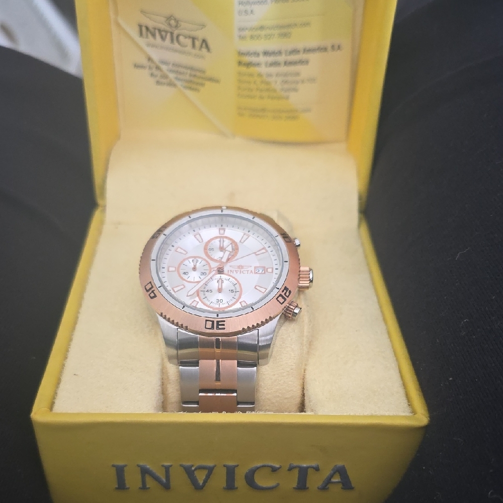 Invicta Two-Tone Silver and Rose Gold Watch